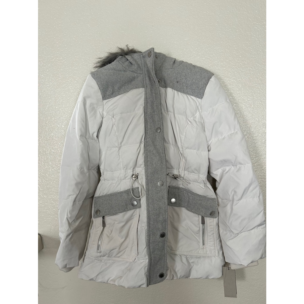 Women's Kenneth Cole White & Gray Winter Coat Size S
